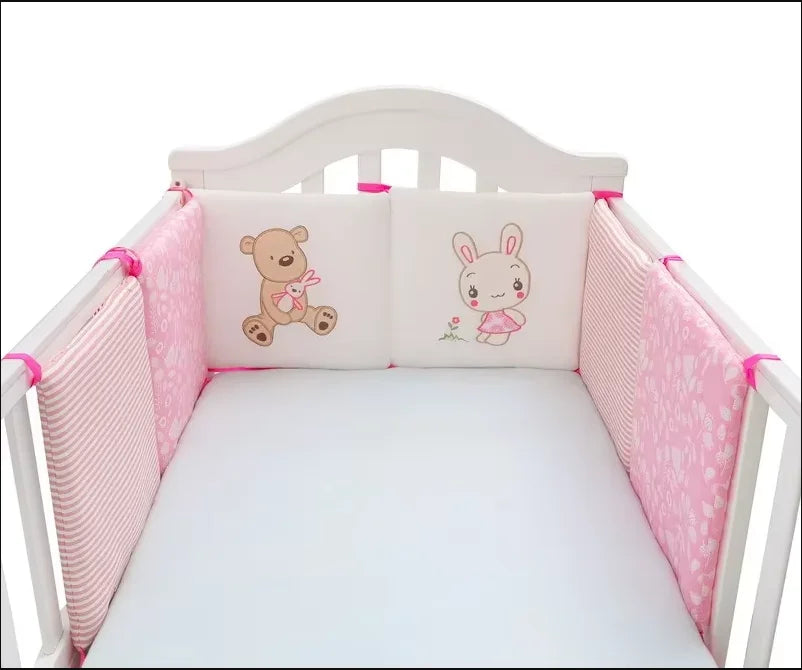 6Pcs/Set Baby Bed Protector Crib Bumper Pads Baby Bed Bumper Kids Safety Bed Around Cotton Blend Crib Anti-collision Anti-fall