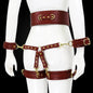 Professional BDSM Red Leather Harness Set Collar Handcuffs Restraint Kit for Women Slave Role Play Fetish Gear Adult Game Toy
