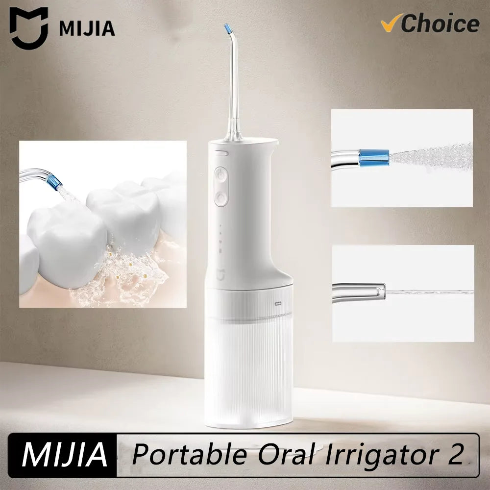 New MIJIA Portable Oral Irrigator 2 Dental Teeth Whitening Flosser bucal tooth Cleaner vibration waterpulse Water Thread
