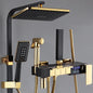 Gold Piano Digital Display Bathroom Shower Set Brass Bathroom Faucet Accessories Thermostatic Digital Bathroom Shower System