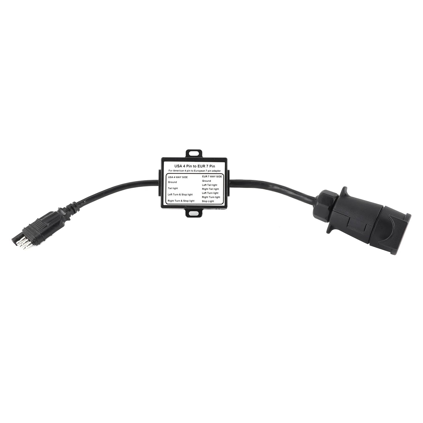 Trailer Connector Light Converter USA 4 Pin to EUR 7 Pin Adapter Stop/Brake Signal Separating 4 Pin to 7 Pin Trailer Adapter