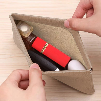 Self-Closing Artificial Leather Long Wallet Passport Driver's License ID Holder Headphone Data Cable Storage Cash Pouch