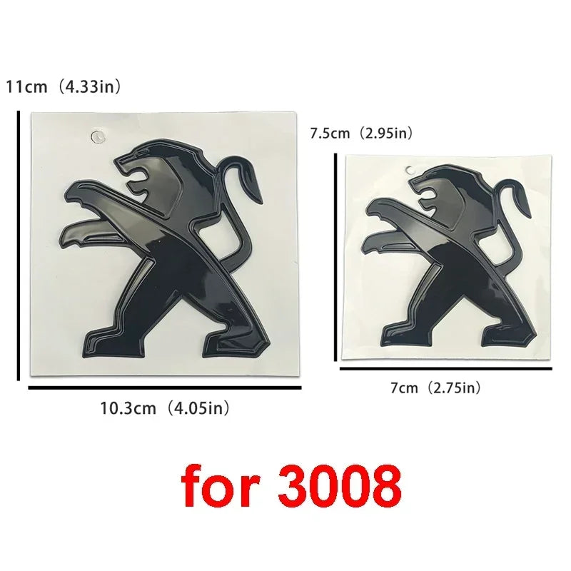 ABS Car Front Rear Logo Emblem Stickers for Peugeot 2008 3008 2021 2022 2023 Auto Grille Trunk Badge Cover Exterior Decoration