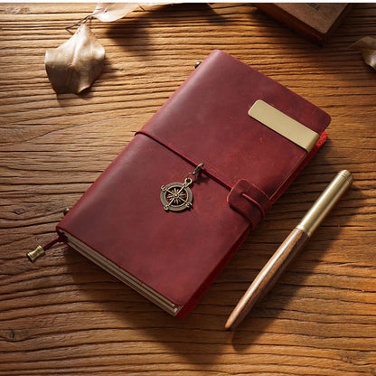 Fromthenon Leather TN Travel Notebook Handbook Diary First Layer Cowhide Diary Handbook Notes Handmade Loose-leaf Notebook