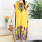 Casual Elegant Bohemian Printed Ethnic Style Retro Floral Woman Summer Street Wear Batwing Sleeve Loose Tunic Maternity Dress