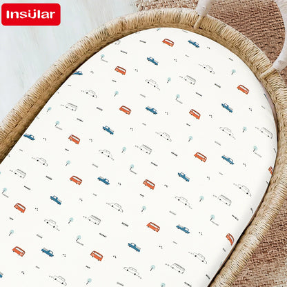 Cartoon Printed Crib Sheet Set Baby Bedding Toddler Mattress & Changing Pad Cover Polyester Cotton Fitted Bassinet Sheets
