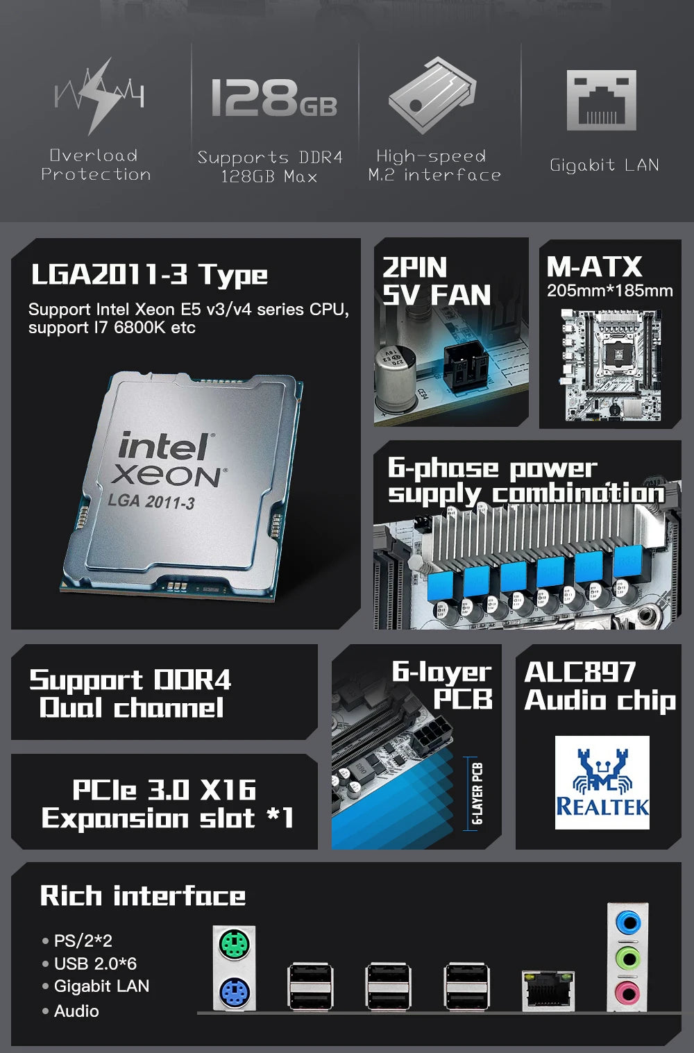 MACHINIST White X99 Motherboard Kit Set Optional Xeon E5 2640 V4 LGA 2011-3 CPU DDR4 2*8G=16GB RAM NVME/SATA M.2 PR9-H Combo