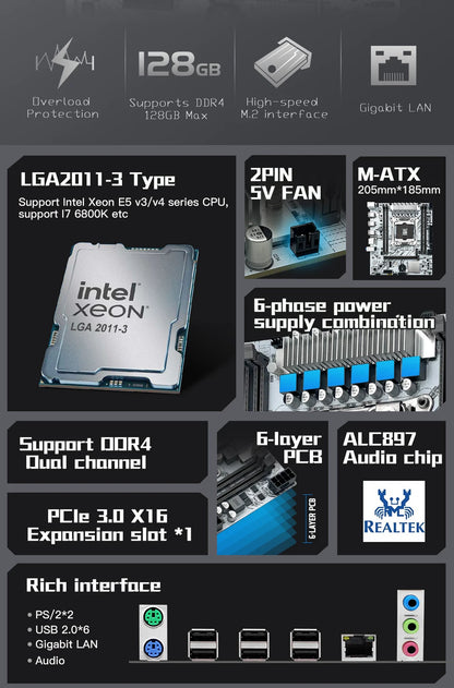 MACHINIST White X99 Motherboard Kit Set Optional Xeon E5 2640 V4 LGA 2011-3 CPU DDR4 2*8G=16GB RAM NVME/SATA M.2 PR9-H Combo