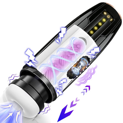 Electric 10 Frequency Telescopic Sucking Vibration Massagator Male Penis Desensitization Training Masturbator Adult Products