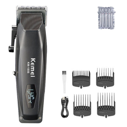 Kemei KM-1856 Professional Hair Clipper LED Display Cordless USB Interface Professional Men's Haircut Machine Hair Cutting