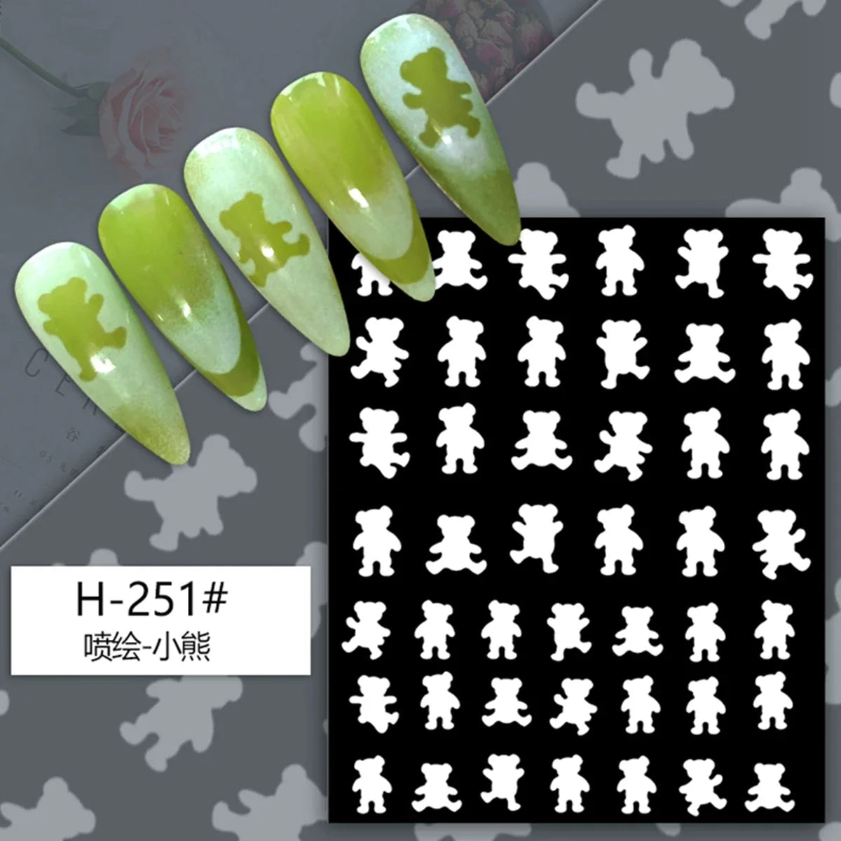 Hollow Nail Art Stickers Spray Painted Design Love Butterfly French Pattern Nail Accessories Decorative Decals