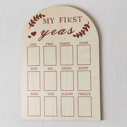 Wooden Baby Commemorative Photo Frame,monthly Calendar,photo Display Board,milestone Photo Frame for Newborns