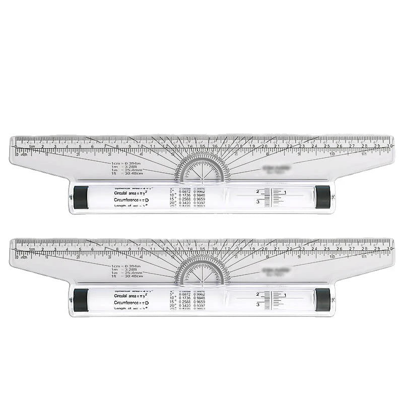 Plastic Ruler Drawing Roller Ruler Parallel 30cm Multi-functional Drawing Design Used for Measurement Drafting Schools Offices