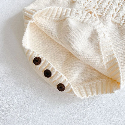 2025 Spring Baby Clothes Girls Romper Autumn Long Sleeve Baby Girl Knit Hollow Out Rompers Baby Jumpsuit Baby Clothes