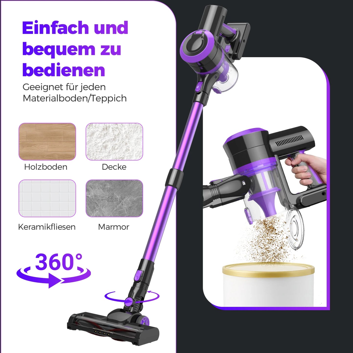 400W 4 in 1 Handheld Vacuum Cleaner Built-in 2500mAh Battery 20-30Kpa Strong Suction Wireless Portable Vacuum Blower Inflator Pump for Car Home Cleaning