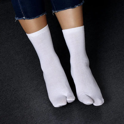 1Pair Japanese Two Toe Socks Men And Women Kimono Flip Flop Sandal Split Ninjia White  Black GreyTabi Toe Socks
