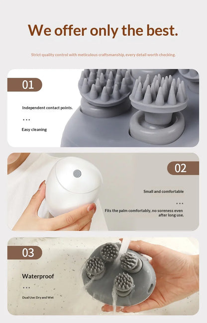 Electric Scalp Head Massager Kneading Vibrating Device Health Shoulder Neck Leg Arm Deep Tissue Massage Cat Pet Massager