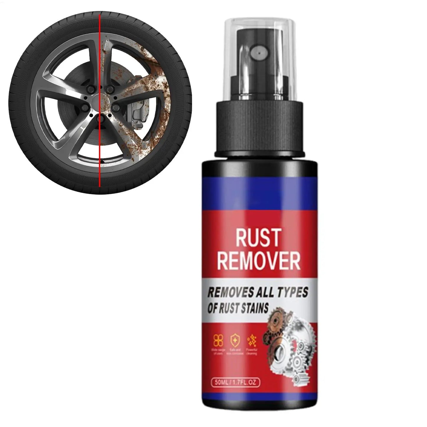 Car Metal Rust Removal Spray Car Maintenance Cleaning Rust Dissolver Auto Polishing Care Rust Cleaning Spray for Car Detailing