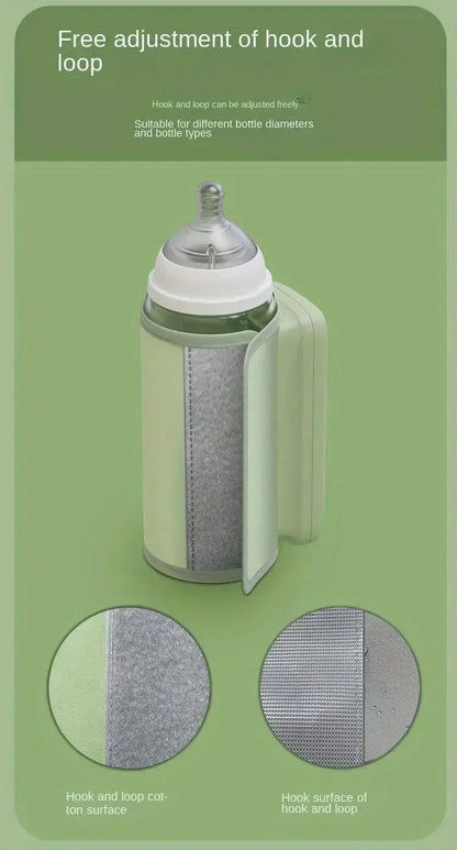 Rechargeable Baby Bottle Warmer 6Levels Temperature Adjustment with Temperature Display Warmer Sleeve Feeding Accessories