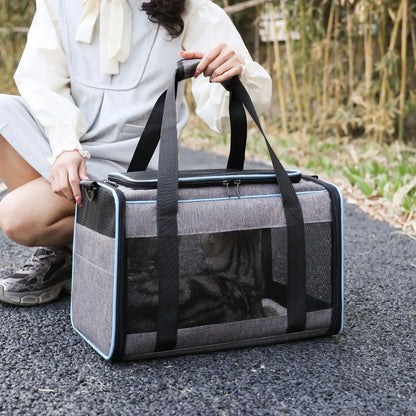 Large Capacity Mesh Breathable Pet Bag Outdoor Portable Cat Backpack Breathable Mesh Pet Travel Carrier Cats Daily Outdoor Use