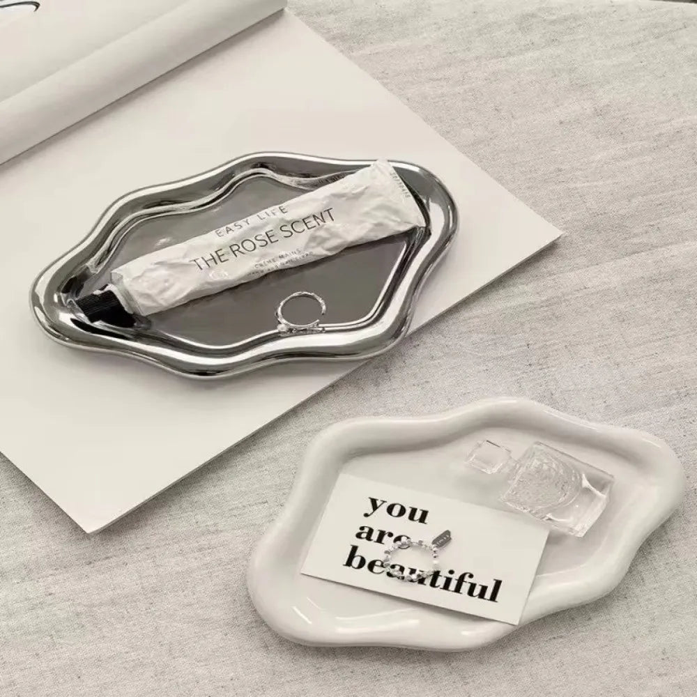 Creative Plastic Jewelry Tray Mini Cloud Shape Storage Plate Jewelry Display Plate Watches/Keys Storage