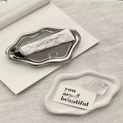 Creative Plastic Jewelry Tray Mini Cloud Shape Storage Plate Jewelry Display Plate Watches/Keys Storage