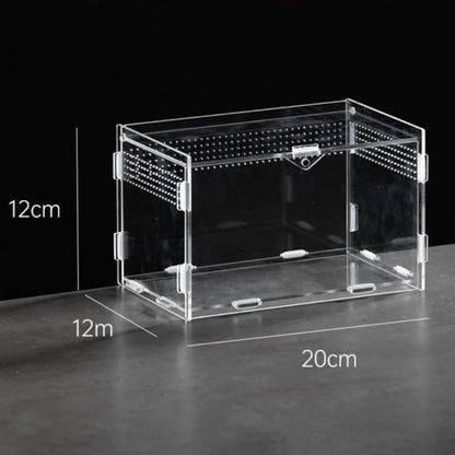 Durable Acrylic Reptile Habitat Anti-Escape Multiple Size Spider Feeding Case Clear Arboreal Lizard Breeding Box for Chameleon
