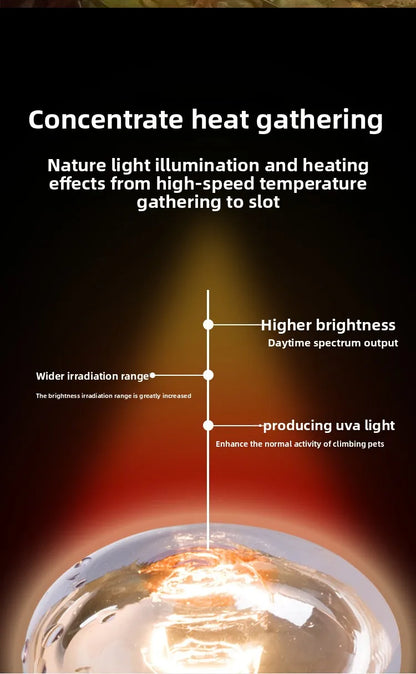 SuperRep Reptile Basking Spotlight-UVA Focused Heat Lamp for Tortoises&Bearded Dragons-Adjust Beam Sunning Light for Terrariums