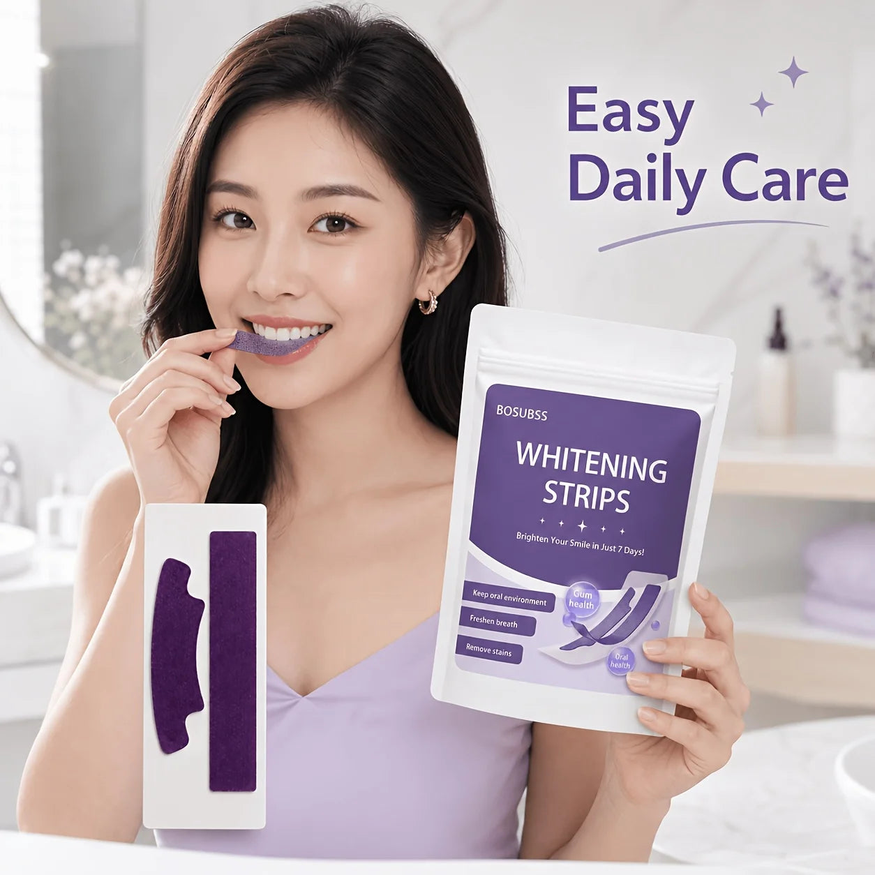 16/8/4pcsWhitening Strips for Teeth, At-Home Smile Care Strips, Easy-Use Oral Beauty Strips for Daily Routine, Bright Smile Appe