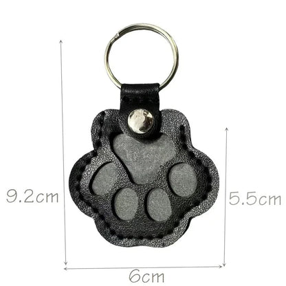 Pet Hair Commemorative Keychain Pu Leather Cat And Dog Fur Souvenir Keychain Dog Paw Pendant Pet Hair Storage Pendant Decoration