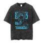 Men Oversized Printed Tshirts Bocchi Club Music Band Anime Bocchi The Rock Cotton Tops Creative Crew Neck Tees Washed TShirt