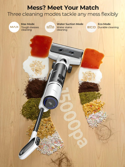 【M3 Upgraded】Laresar M5 Cordless Wet Dry Vacuum Cleaner, Air Dry Edge Brush 48min Self-Cleaning Upright Stick Vacuum Mop Floor Home Appliance