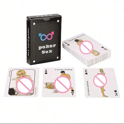 Adult Poker Card Game Set-Bedroom Fun Role Play 54 Cards Hottest Couples Sex Positions Sex Gift for Couples Connection Card Game