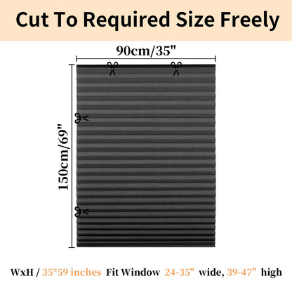 1Pc Shades Self-adhesive Half/Full Windows Nonwoven Folding Curtain Bathroom Balcony Living Room Balcony Curtains Pleated Blinds