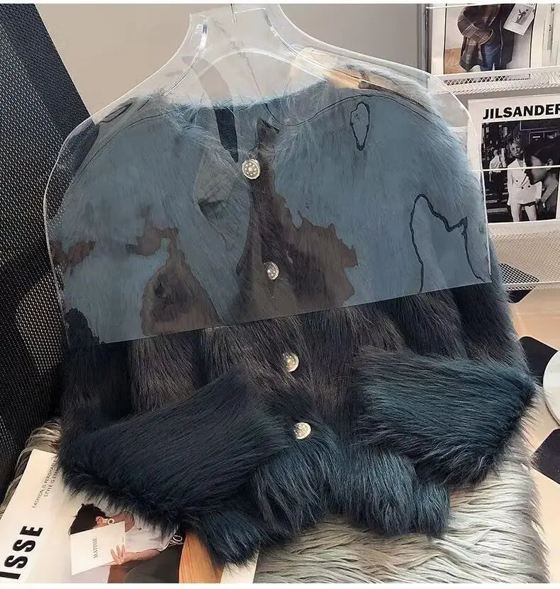 Imitation Mink Cashmere Knitted Cardigan Sweater Coat Women Autumn And Winter 2023 Popular European Soft Cardigan Sweater Female