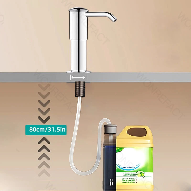 Soap Dispenser for Kitchen Sink Built in Sink Soap Dispenser Brushed Countertop Soap Dispenser Pump Silver Blackgray