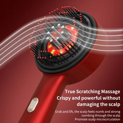 Electric Head Massage Comb Vibration Red Light Therapy Hair Growth Massage Scalp Brush Anti Hair Loss Liquid Oil Applicator
