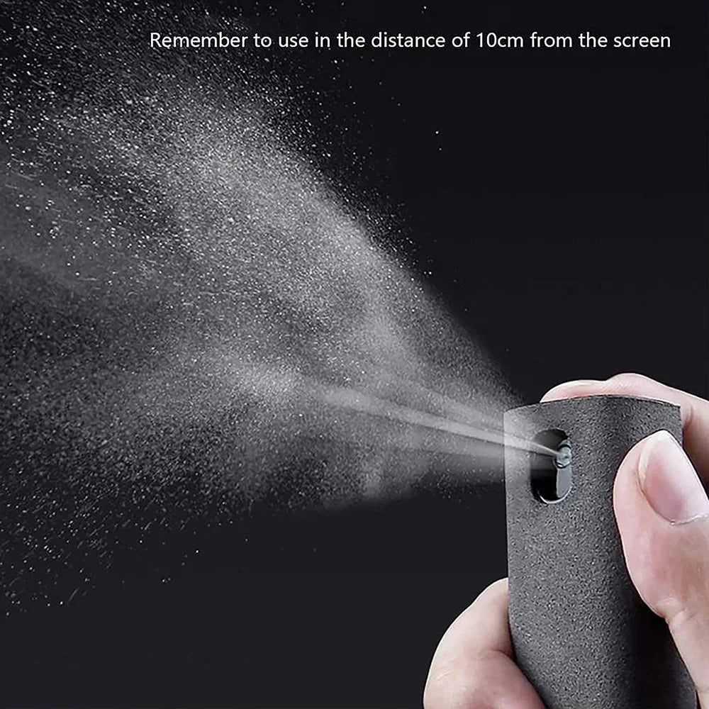 2-IN-1 Screen Dust Removal Microfiber Cloth Wipe Spray Bottle Set Laptop Tablet Mobile Phone Cleaning Tools Portable Cleaner
