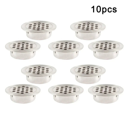 10 Pcs Cabinet Air Vent Grill Cover Metal Cupboard Round Ducting Ventilation 19-53mm For Home Decoration Hardware Accessories