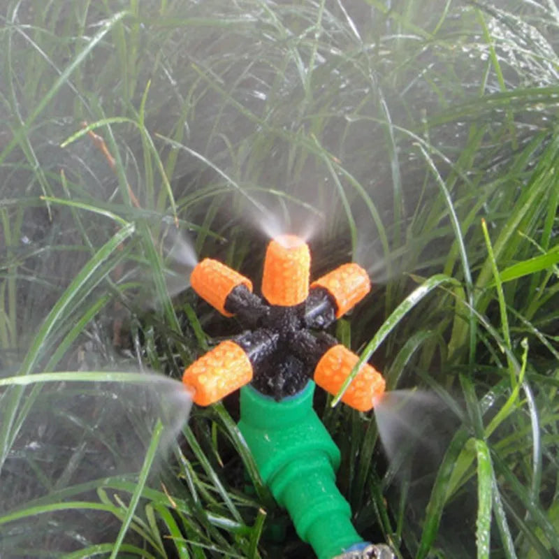Garden Sprinklers Automatic Watering Grass Lawn 360 Degree Circle Rotating 5 Nozzles  Pipe Hose