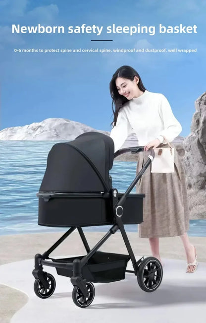 EU stock of pet strollers Double-seat stroller can carry both baby and pet Dual-mode seat, stroller with pet carrier