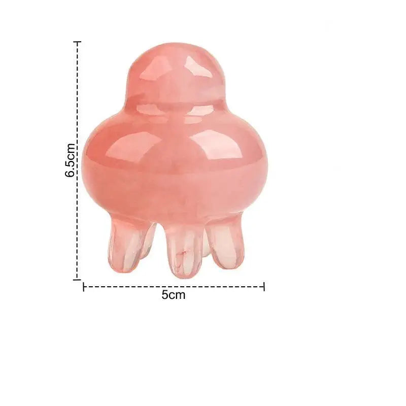 【Y】Resin Jellyfis Massage Comb Head Meridian Scraping Scalp Massage Brush Acupuncture SPA GuaSha Massage Comb Fatigue Relief