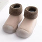 Baby Winter Booties Non-Slip Soft Sole Shoes with Cotton Socks Warm Fleece-Lined Infant First Walkers for Boys Girls 0-4T