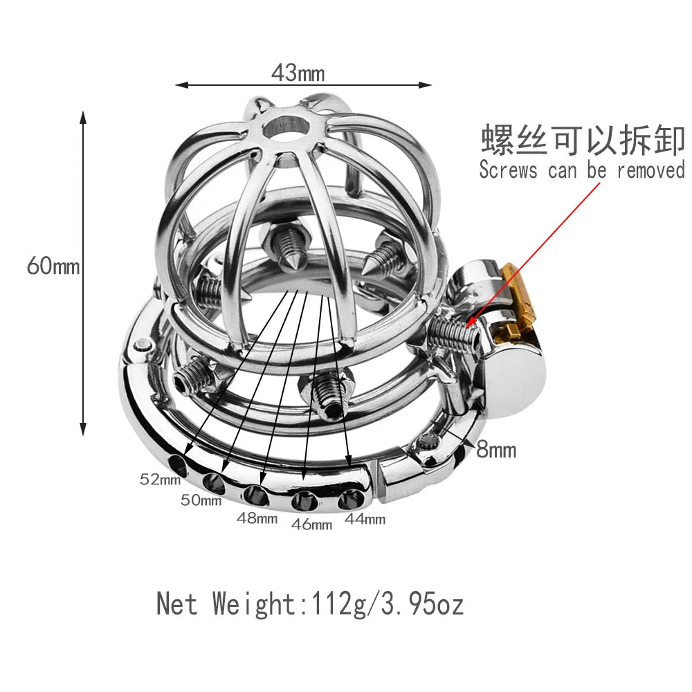 2025 Adjustable Clasp Chastity Cage Sex Toys for Men Metal Penis Ring Sleeve Bdsm Penis Bondage Erotic Urethral Lock Cock Cage