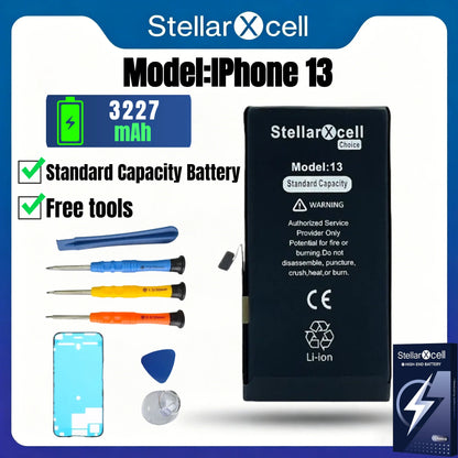 StellarXcell Choice Battery for iPhone 11 12 13 14 15 Mini Plus Pro Promax Original Capacity Replacement Bateria High Quality