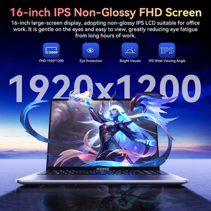 ACEMAGIC Gaming Laptop AMD Ryzen 9 6900HX 16GB LPDDR5 RAM 512GB PCIe SSD Upgradable 16" FHD Display Screen Laptop With Radeon