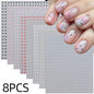 8pcs/set Mini Red Heart Valentines Nail Stickers Irregular Love Stripe Gold/Silver Nail Decals Sliders Laser Shiny Manicure Acce