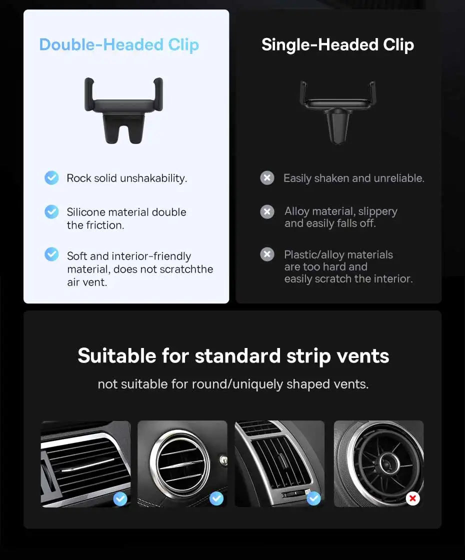 Baseus Car Phone Holder For Universal Mobile Phone Holder Stand Car Phone Stand For Car Air Outlet Mount Car Cell Phone Support
