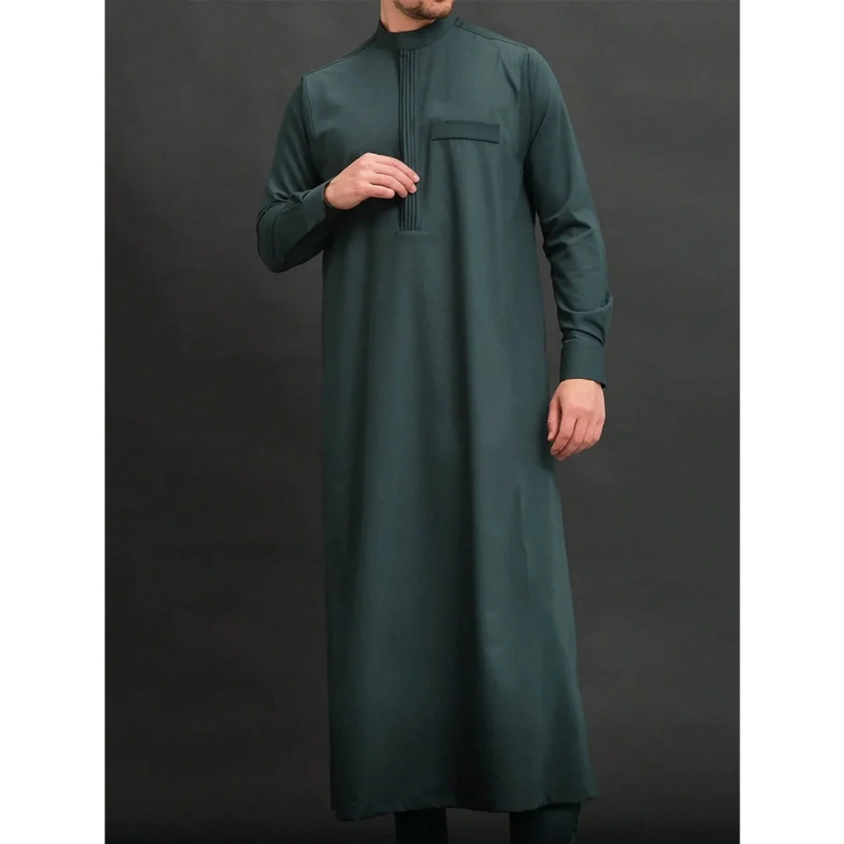 Motorcycle Brother Style, Muslim Men's Robe, Elegant Retro Embroidered Robe, Casual Loose Long Sleeve, Eid Al Fitr Men's Robe