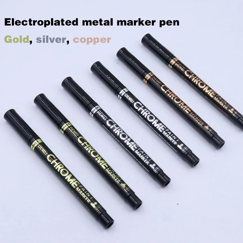 3 Pcs Mirror Marker Pen DIY Reflective Paint Pens Mirror Markers Chrome Gold SILVER Marker Signature Car Styling Art Craftwork